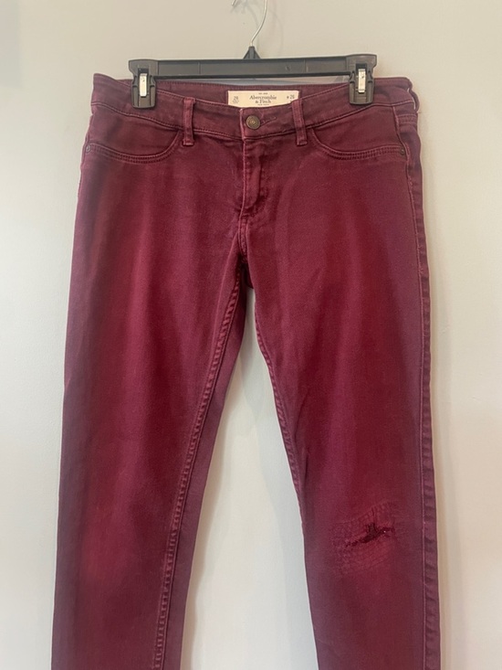 Abercrombie & Fitch Denim - Abercrombie & Fitch Wine Red Skinny Jeans